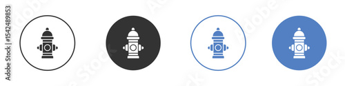 Fire hydrant icon collection for app in black and blue colors