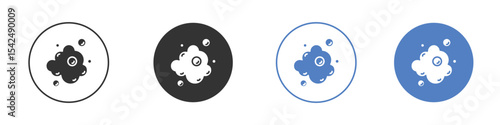 Foam icon collection for app in black and blue colors