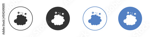 Foam icon collection for app in black and blue colors
