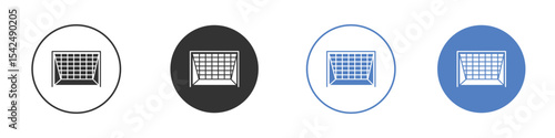Goal net icon collection for app in black and blue colors