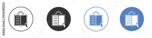 Guide icon collection for app in black and blue colors