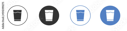 Half Glass icon collection for app in black and blue colors
