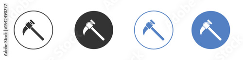 Hammer icon collection for app in black and blue colors