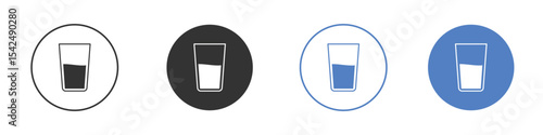 Half Glass icon collection for app in black and blue colors