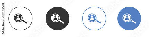 Hiring icon collection for app in black and blue colors