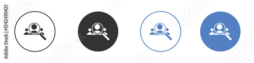 Hiring icon collection for app in black and blue colors