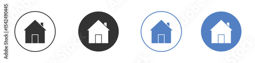 Home icon collection for app in black and blue colors