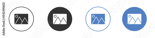 Image icon collection for app in black and blue colors