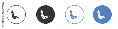 Inhaler icon collection for app in black and blue colors