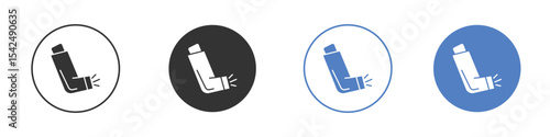Inhaler icon collection for app in black and blue colors