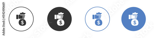 Investment icon collection for app in black and blue colors