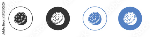 Kiwi icon collection for app in black and blue colors
