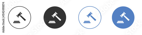 Law icon collection for app in black and blue colors