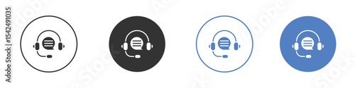 Live chat icon collection for app in black and blue colors