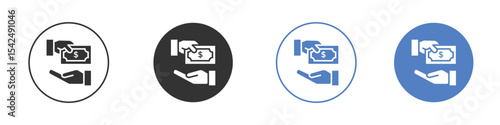 loan icon collection for app in black and blue colors