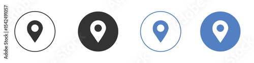 Location icon collection for app in black and blue colors