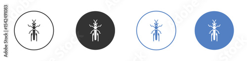 Locust icon collection for app in black and blue colors