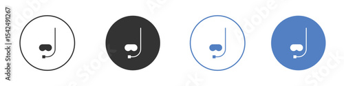 Mask snorkel icon collection for app in black and blue colors