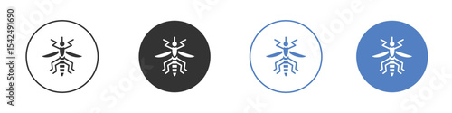 Mosquito icon collection for app in black and blue colors