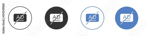 No audio description icon collection for app in black and blue colors