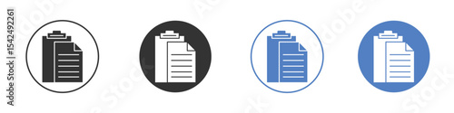 Paste icon collection for app in black and blue colors