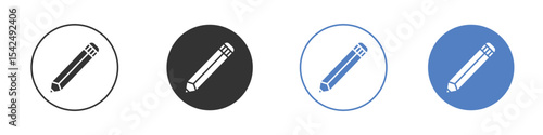 Pencil icon collection for app in black and blue colors