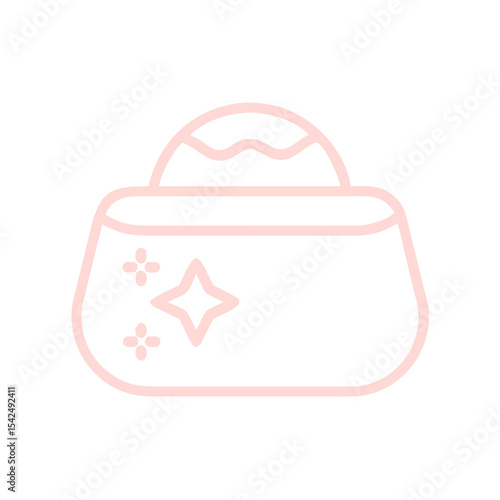 Elegant cosmetic bag outline icon for travel and daily use - stylish storage for makeup essentials