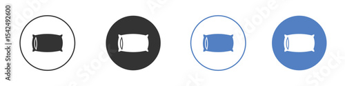 Pillow icon collection for app in black and blue colors