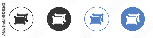 Pillow icon collection for app in black and blue colors