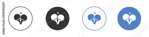 Ping pong icon collection for app in black and blue colors