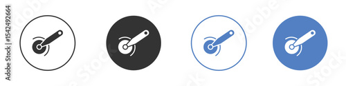 Pizza Slicer icon collection for app in black and blue colors