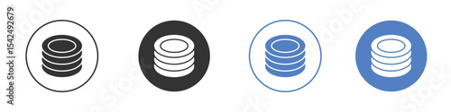 Plates icon collection for app in black and blue colors