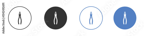 Pliers icon collection for app in black and blue colors