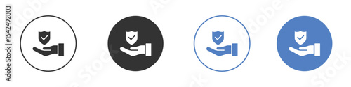 Policyholder icon collection for app in black and blue colors