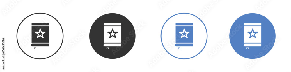 Quran book icon collection for app in black and blue colors