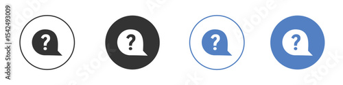 Question mark icon collection for app in black and blue colors