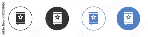 Quran book icon collection for app in black and blue colors
