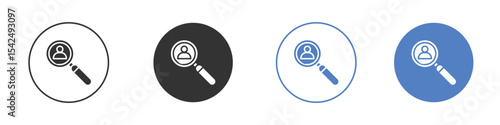 Recruitment icon collection for app in black and blue colors