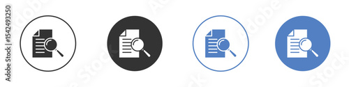 Research icon collection for app in black and blue colors