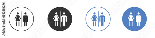 Restroom icon collection for app in black and blue colors