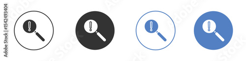 Risk analysis icon collection for app in black and blue colors