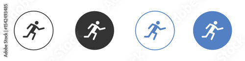 Running icon collection for app in black and blue colors