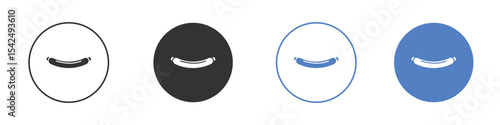 Sausage icon collection for app in black and blue colors