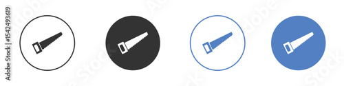 Saw icon collection for app in black and blue colors