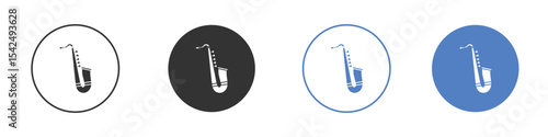 Saxophone icon collection for app in black and blue colors