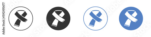 Scarf icon collection for app in black and blue colors
