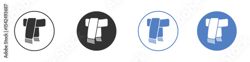 Scarf icon collection for app in black and blue colors