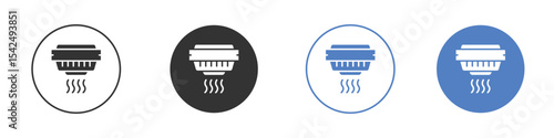 Sensor smoke icon collection for app in black and blue colors