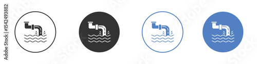 Sewage icon collection for app in black and blue colors