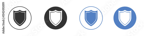 Shield icon collection for app in black and blue colors